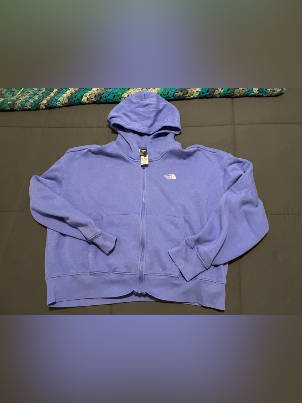 The North Face Lavender Periwinkle Blue women’s CROPPED Zip Front Hoodie